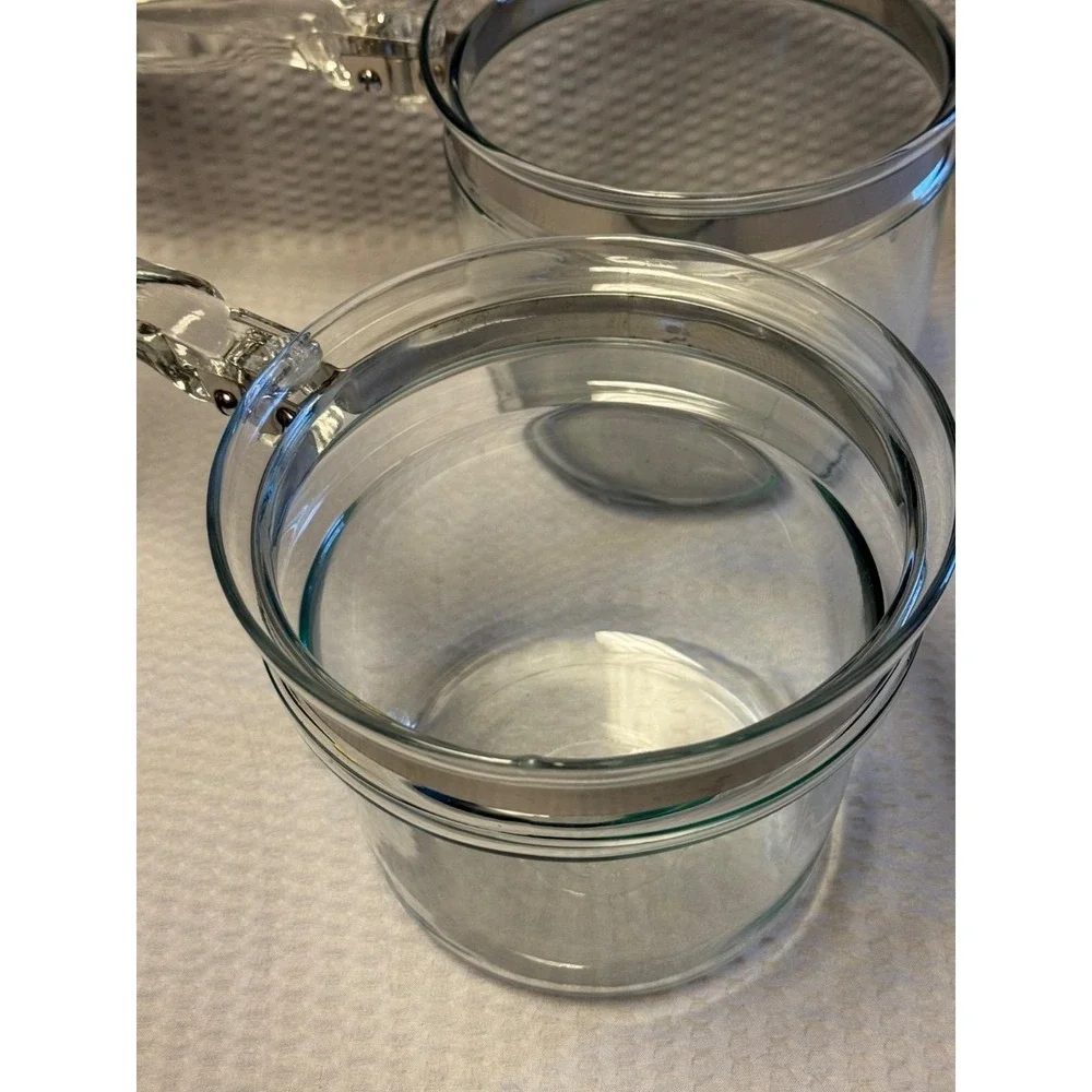 Vintage‎ PYREX 6283 Flameware Inner Pot  Glass Double Boiler W/ Lid 1.5 Quart